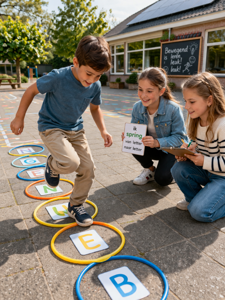 kinderen leren letters met beweging basisonderwijs