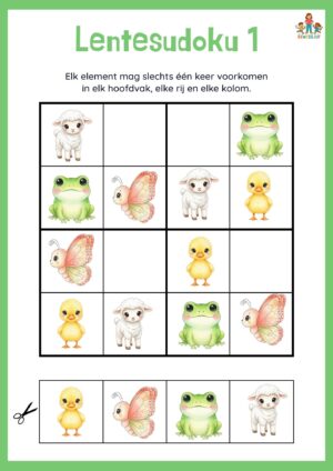 Lente sudoku’s voor kinderen