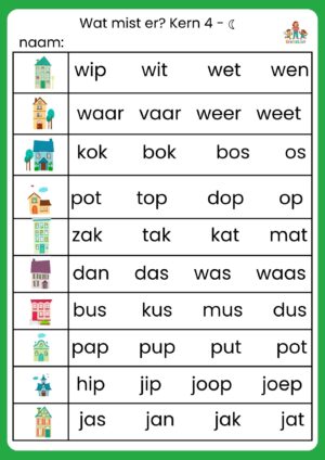 Wat mist er? Kern 4 maan en zon versie