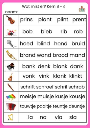 Wat mist er? Kern 8 maan en zon versie