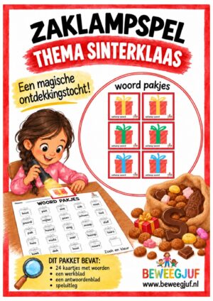 Zaklampspel Sinterklaas met woorden