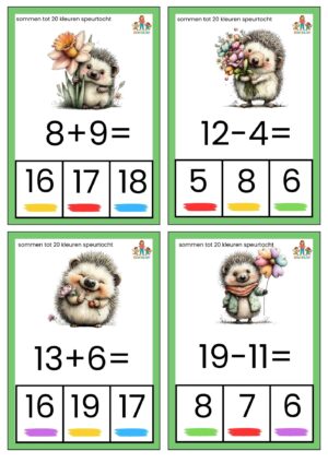 Lente kleurenspeurtocht sommen tot 20